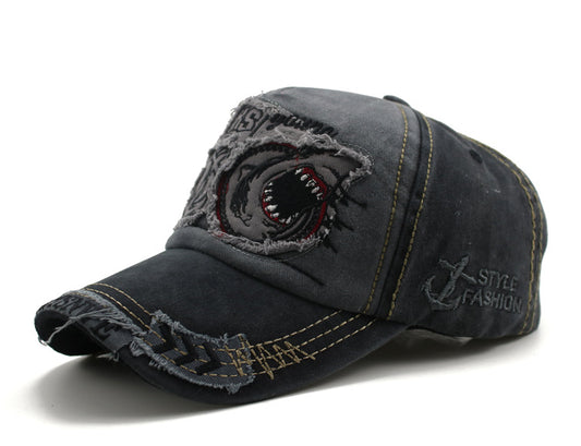 Patch washed cotton cap