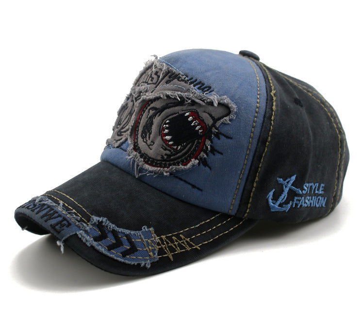 Patch washed cotton cap