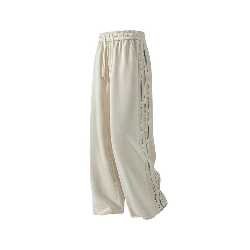 Retro Side Stripes Draped Pants Men