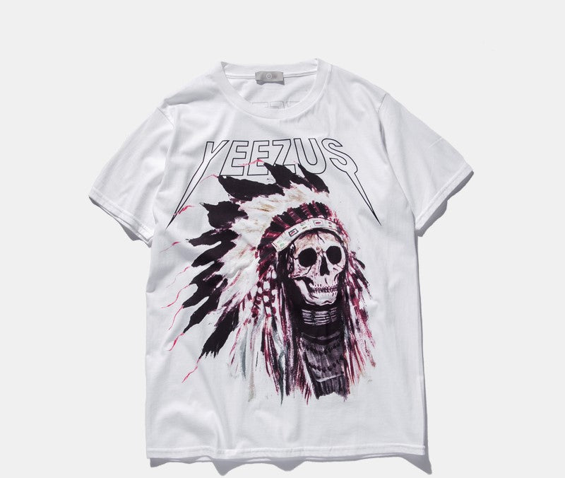 Pure cotton skull religious men and women T-shirt