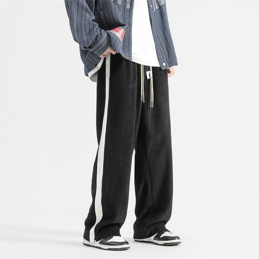 Side Stripes Corduroy Casual Pants Men