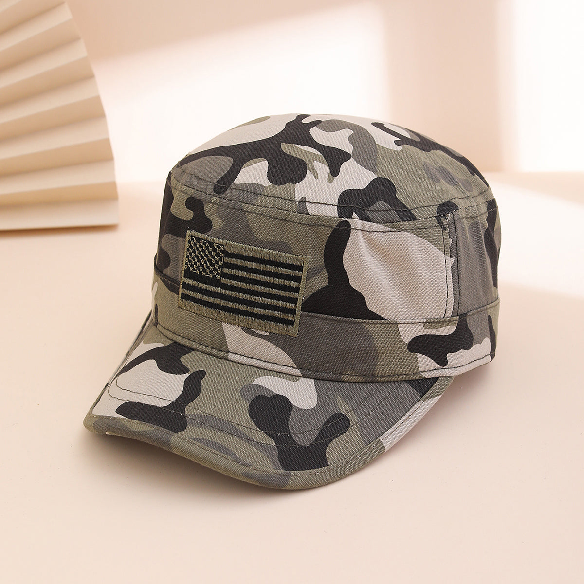Cross-border Fashion Camouflage Pattern National Flag Baseball Cap, Soft-top Baseball Cap, Truck Driver's Flat Cap