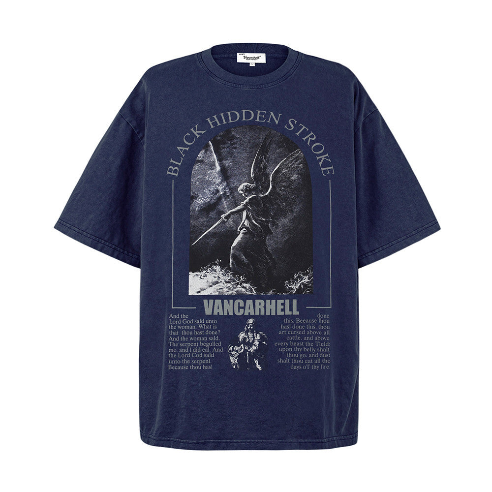 Fashion Angel Printed Short-sleeved T-shirt Men
