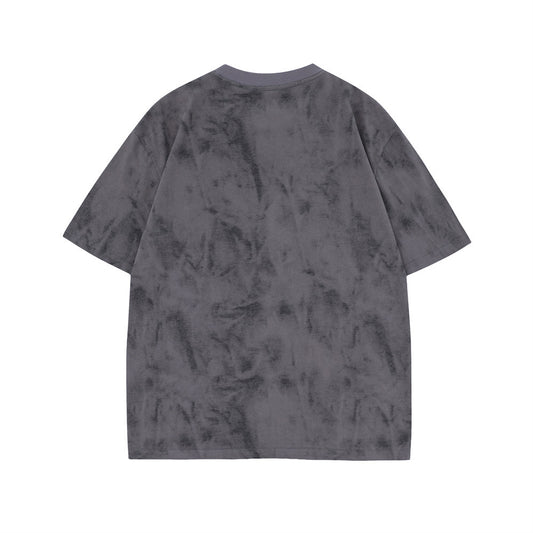 Letter Dragon Tie-dyed Printed Short-sleeved T-shirt For Men