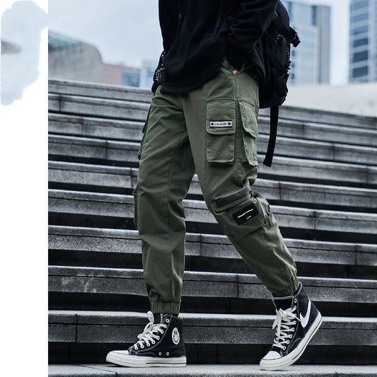 High Street Overalls Autumn And Winter NewTrousers Teen Fashion Brand Casual Pants Men