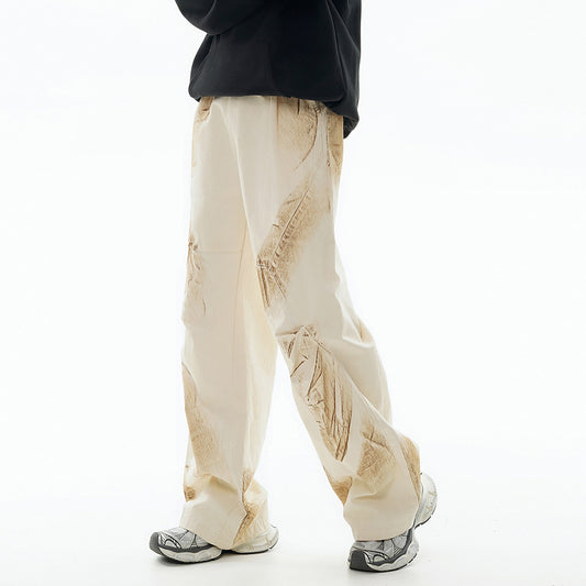 Dirty Painting Loose Casual Long Pants Men