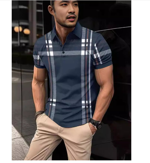 Business Plaid Slim Fit Polo Shirt