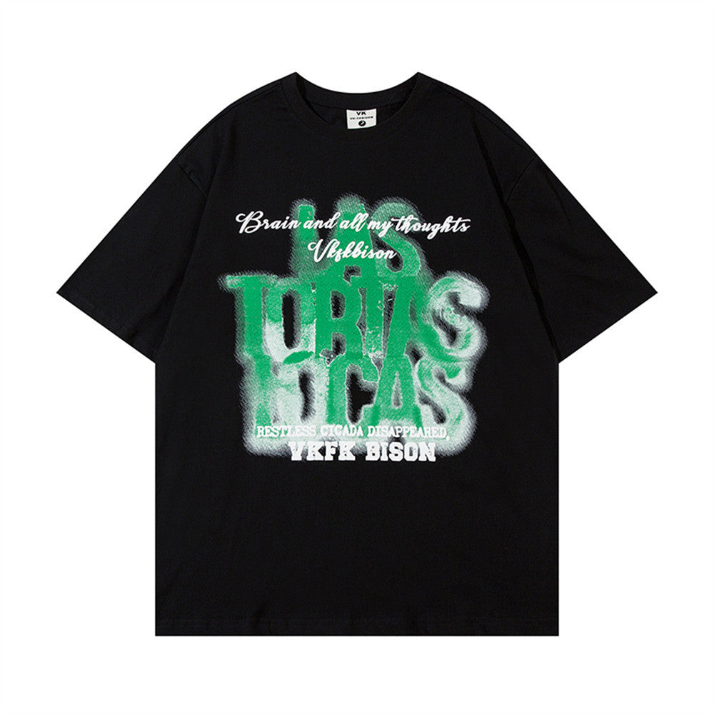American Letter Print Short-sleeve T-shirt Men