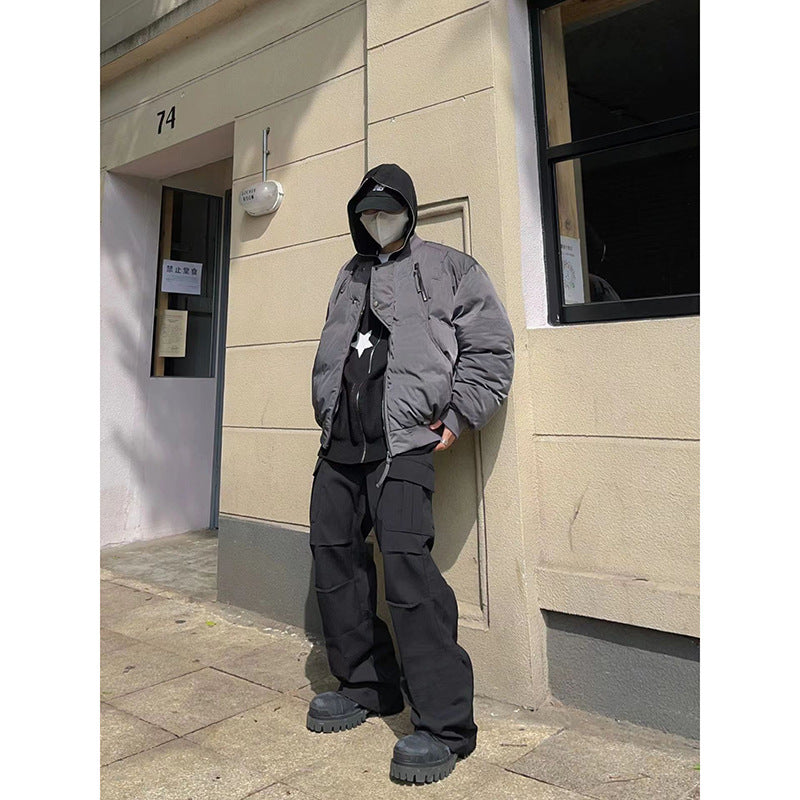 Tristan Ford | Men's Black Plaid Low-Waist Trousers