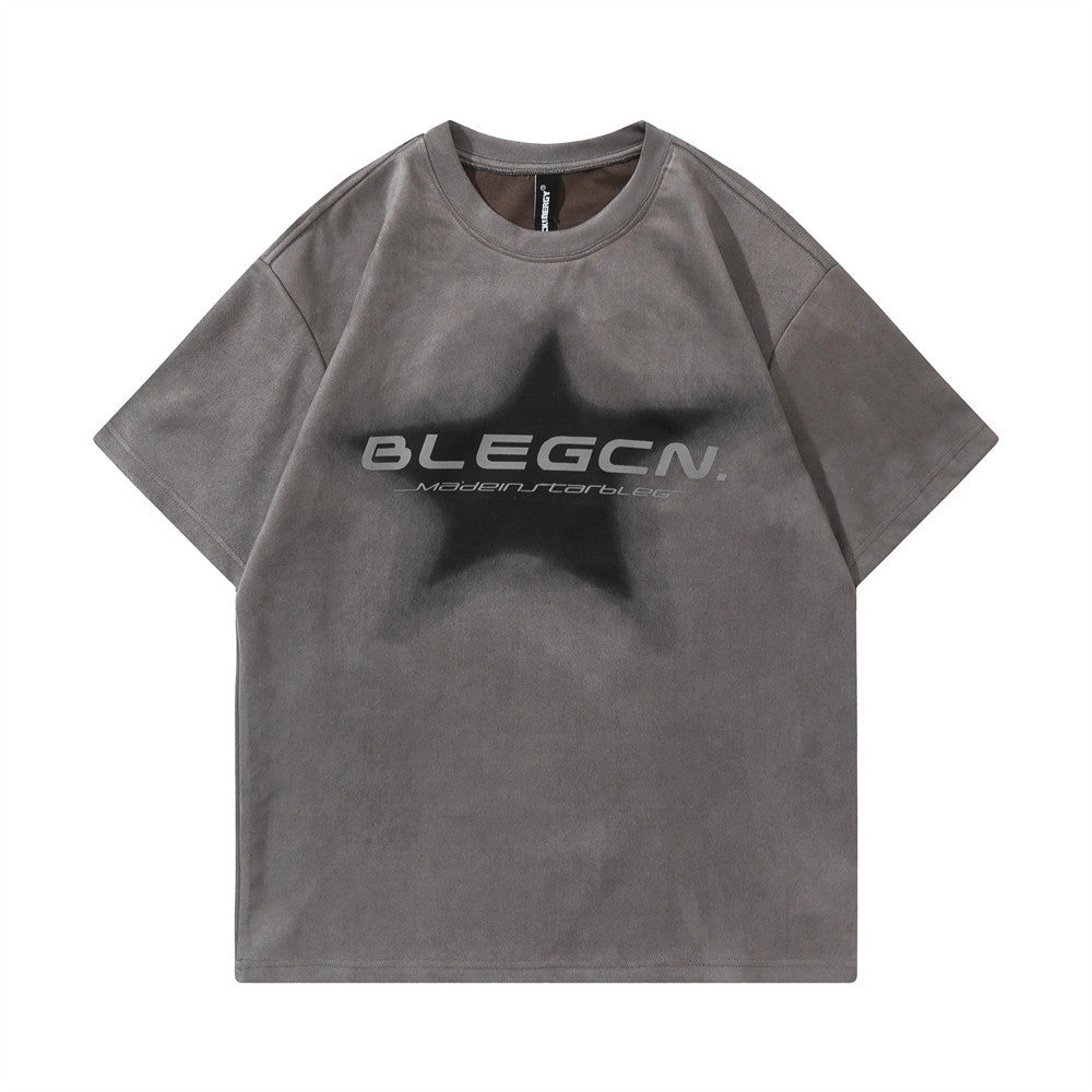 Five-pointed Star Printed T-shirt Top For Men