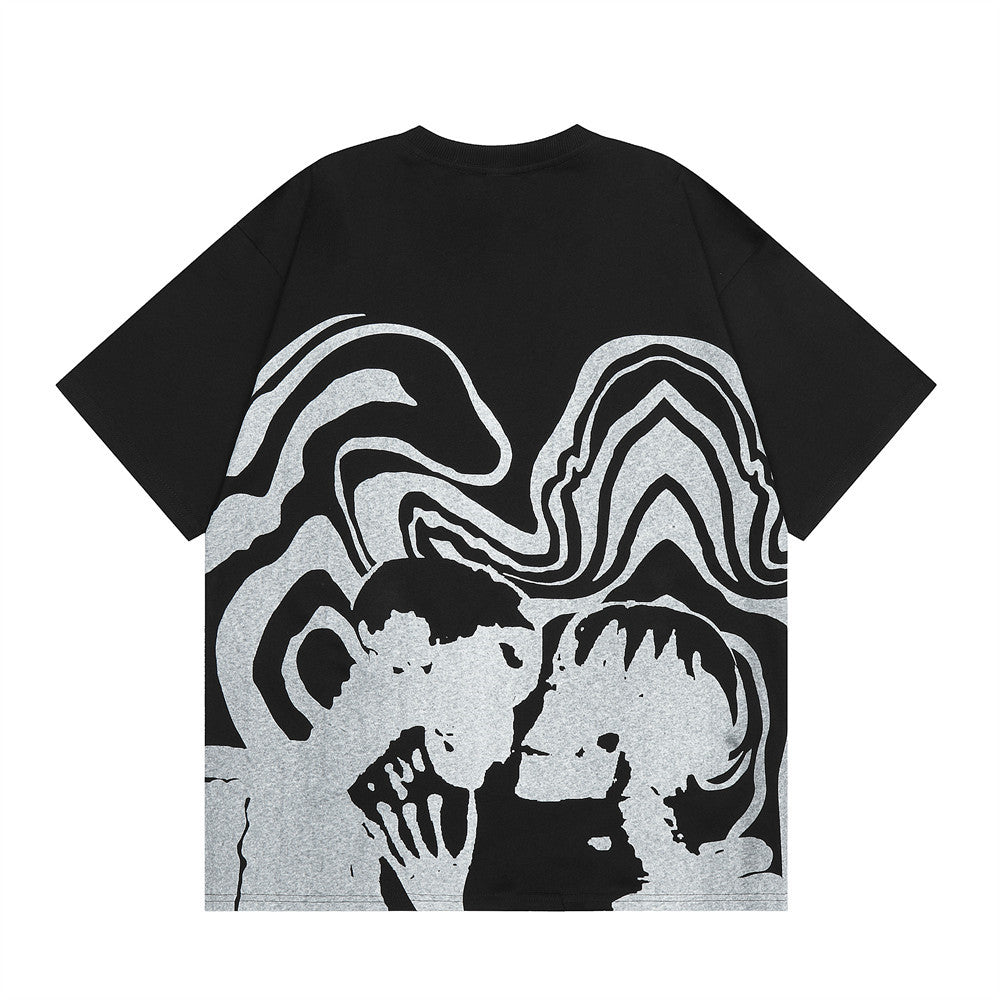 Creative Design Printed Short-sleeved T-shirt For Men