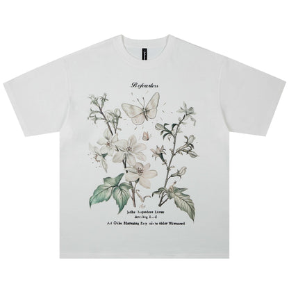 Butterfly Lily Printed Short-sleeved T-shirt For Men