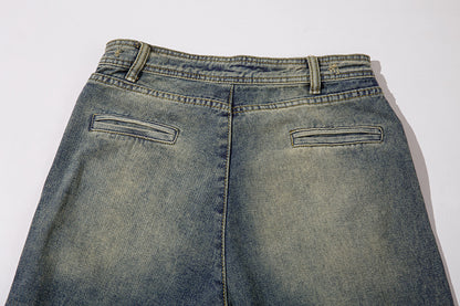 Fashion Denim Straight Mopping Pants Men