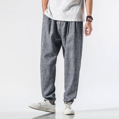 Japanese linen beam pants men