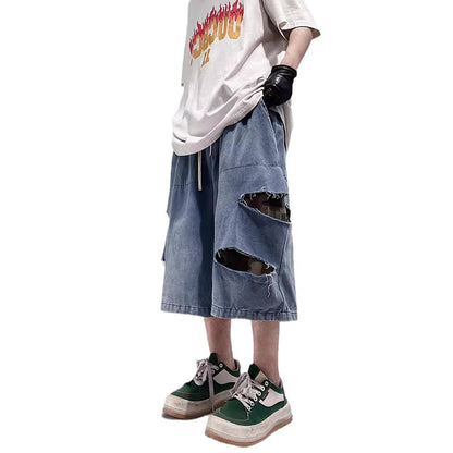 Loose Plus Size Retro Straight Shorts Men