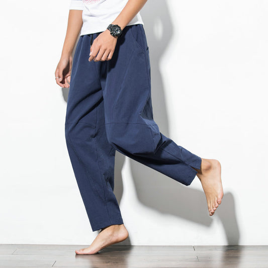 Chinese Cotton Harem Pants Plus Size Men Bloomers Fat Carrot Pants