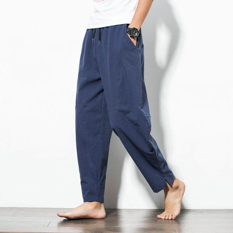 Chinese Cotton Harem Pants Plus Size Men Bloomers Fat Carrot Pants