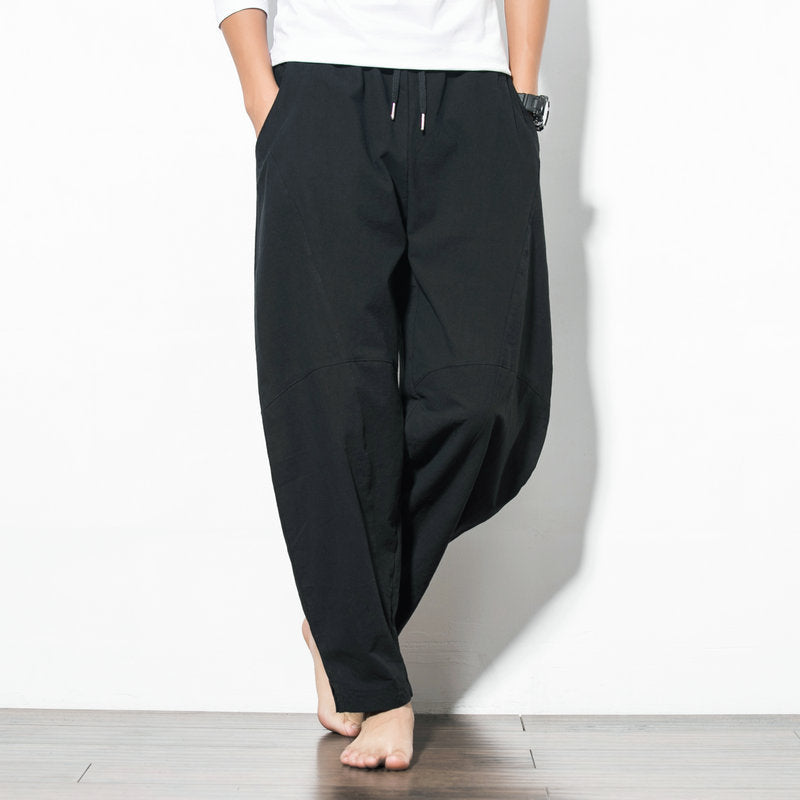 Chinese Cotton Harem Pants Plus Size Men Bloomers Fat Carrot Pants