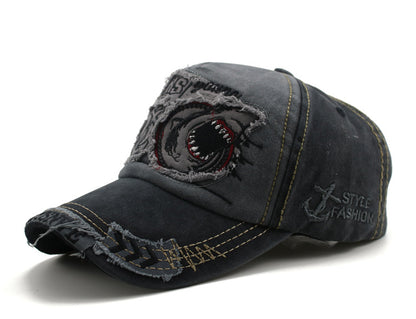 Patch washed cotton cap