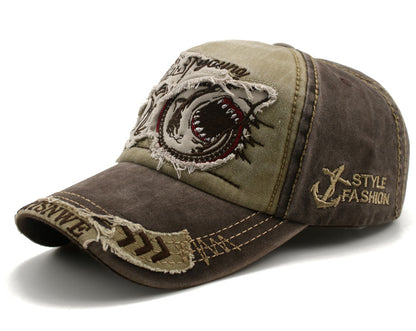 Patch washed cotton cap