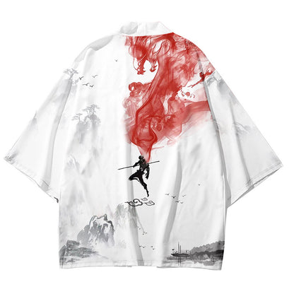 The Great Sage Of Heaven Printed T-Shirt Country Tide Road Robe Summer Sun Protection Clothes Men And Women Lovers Cardigan Jacket Kimono National Style