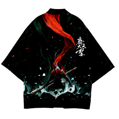 The Great Sage Of Heaven Printed T-Shirt Country Tide Road Robe Summer Sun Protection Clothes Men And Women Lovers Cardigan Jacket Kimono National Style