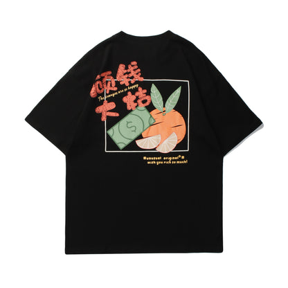 Zorohom Tide Brand Net Red Gu Qian Daju Printing Couple Short-Sleeved T-Shirt Men And Women Loose Trend Summer Compassionate