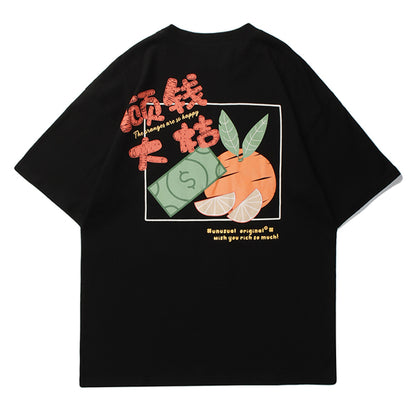 Zorohom Tide Brand Net Red Gu Qian Daju Printing Couple Short-Sleeved T-Shirt Men And Women Loose Trend Summer Compassionate
