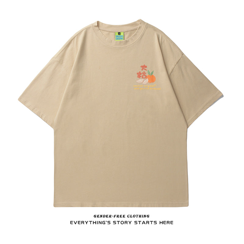 Zorohom Tide Brand Net Red Gu Qian Daju Printing Couple Short-Sleeved T-Shirt Men And Women Loose Trend Summer Compassionate