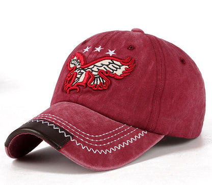 Vintage Washed Cowboy Baseball Cap Casual Embroidered Curvetail Cap