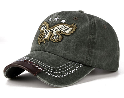 Vintage Washed Cowboy Baseball Cap Casual Embroidered Curvetail Cap