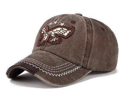 Vintage Washed Cowboy Baseball Cap Casual Embroidered Curvetail Cap