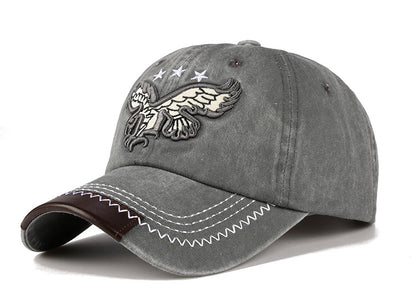 Vintage Washed Cowboy Baseball Cap Casual Embroidered Curvetail Cap