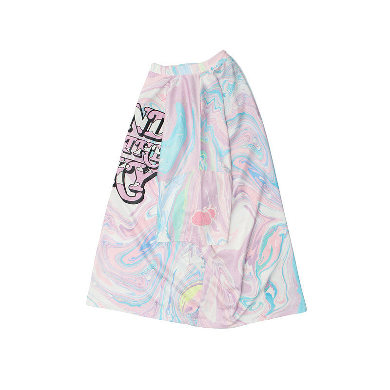 Tie-dye Printed Short-sleeved T-shirt Men And Women Trendy Brand Street Loose Casual