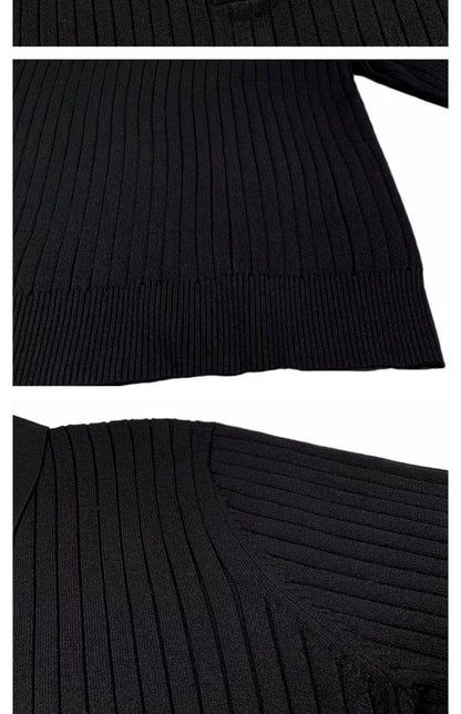 Autumn Polo Lapel Sweater Men's Long Sleeve Bottoming Shirt Top