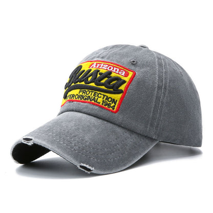 Washed Baseball Cap Patch Letters Hat