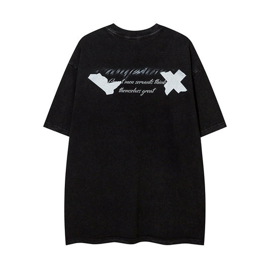 Depressed Cartoon Distressed T-shirt For Men