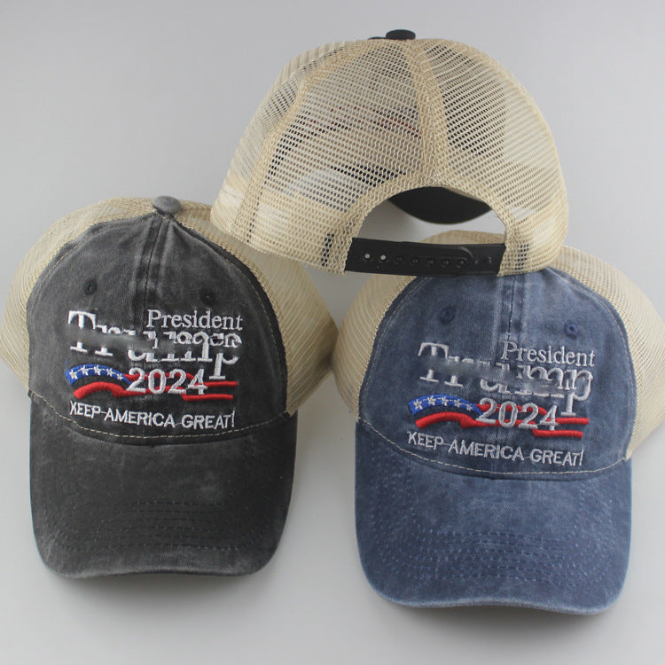American Election Hat Washed Old Truck Driver Peaked Cap Sichuan Puwang Baseball Cap