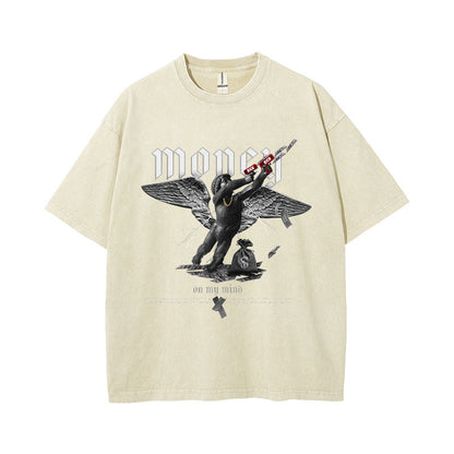 Printed Washed And Worn T-shirt For Men
