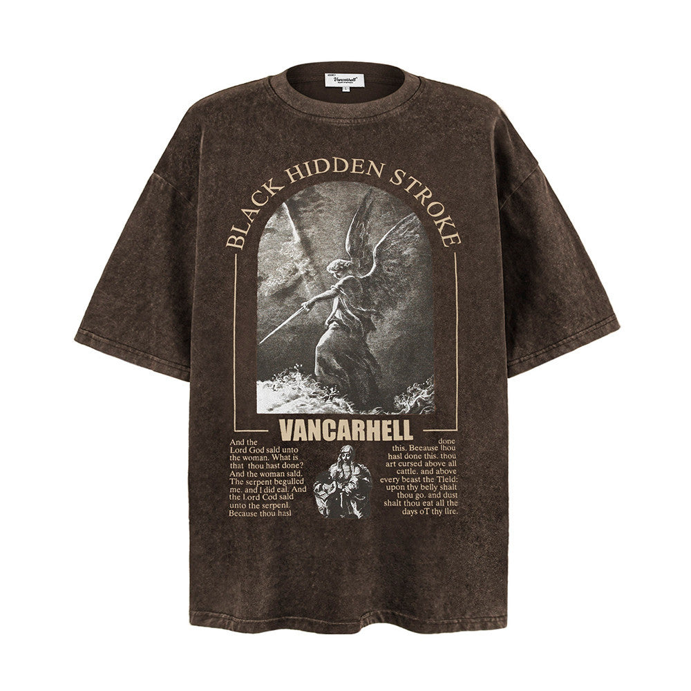 Fashion Angel Printed Short-sleeved T-shirt Men