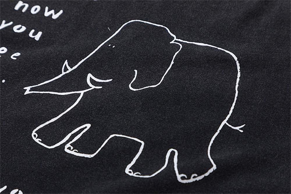 Hand-painted Abstract Elephant Printed T-shirt Men