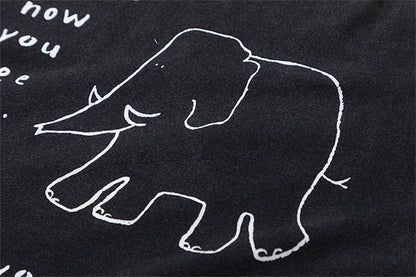 Hand-painted Abstract Elephant Printed T-shirt Men