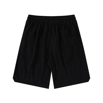 Letter Flocking Embroidered Loose Shorts Men
