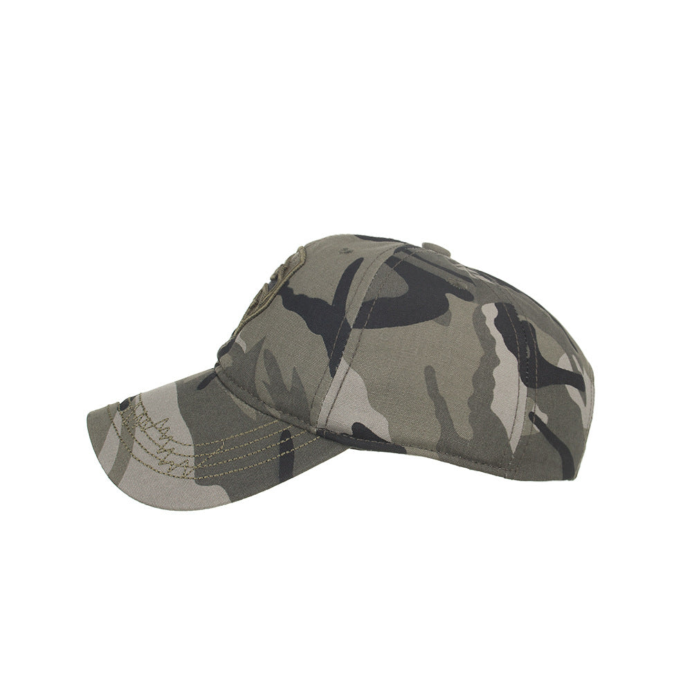 Pentagram embroidered camouflage baseball cap