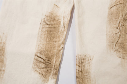 Dirty Painting Loose Casual Long Pants Men