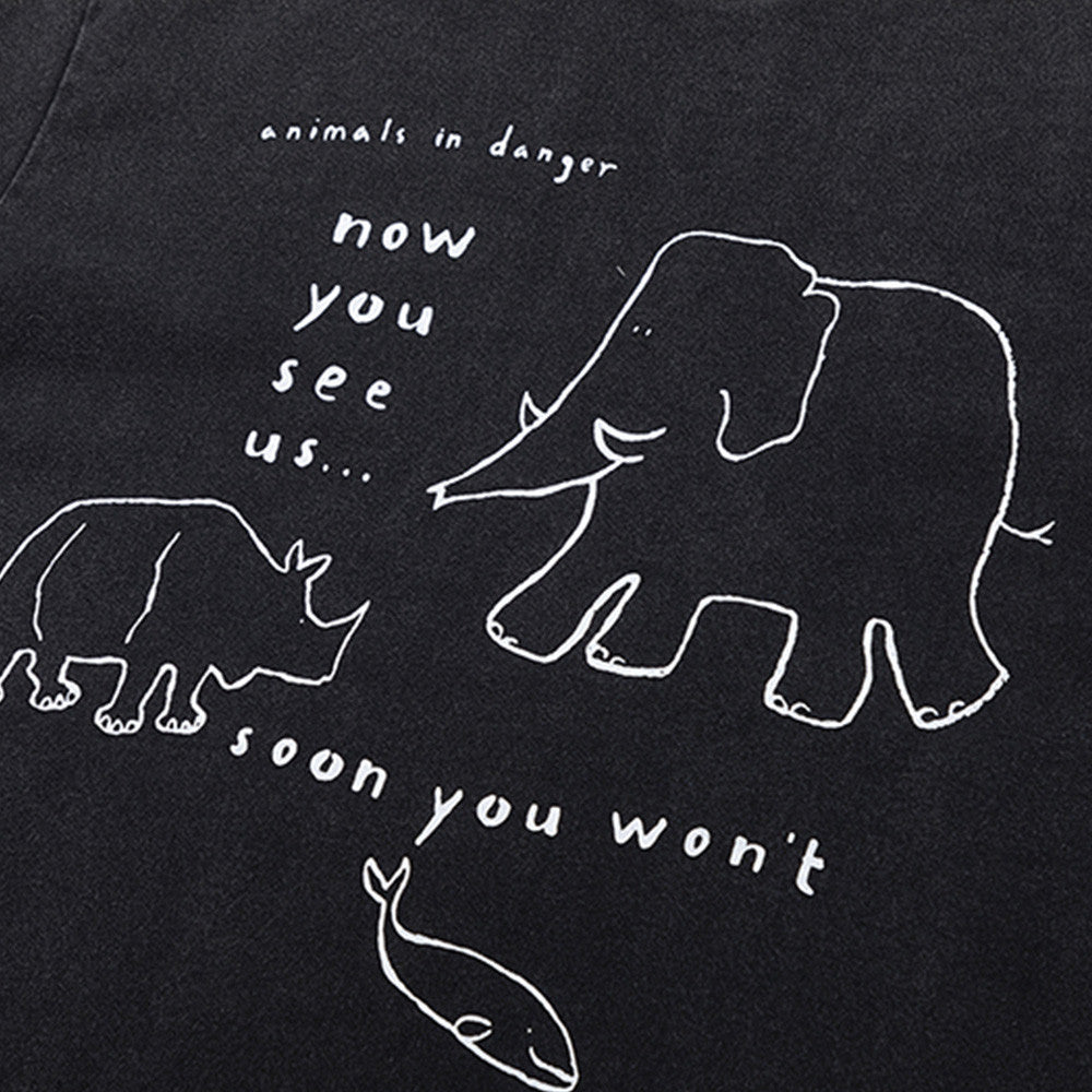Hand-painted Abstract Elephant Printed T-shirt Men