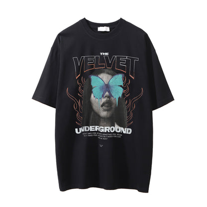 Fashion Personalized Printed Washed T-shirt Men