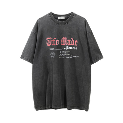 Rose Printed Round Neck T-shirt For Men