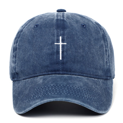Cross Embroidered Peaked Cap Baseball Cap Letter Sun Hat