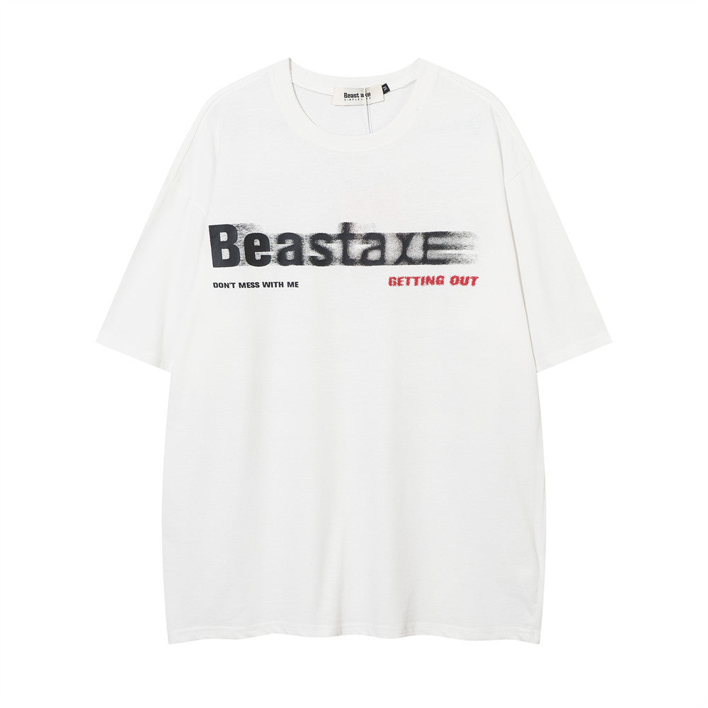 Street Fashion Printed Letter Cotton T-shirt For Men